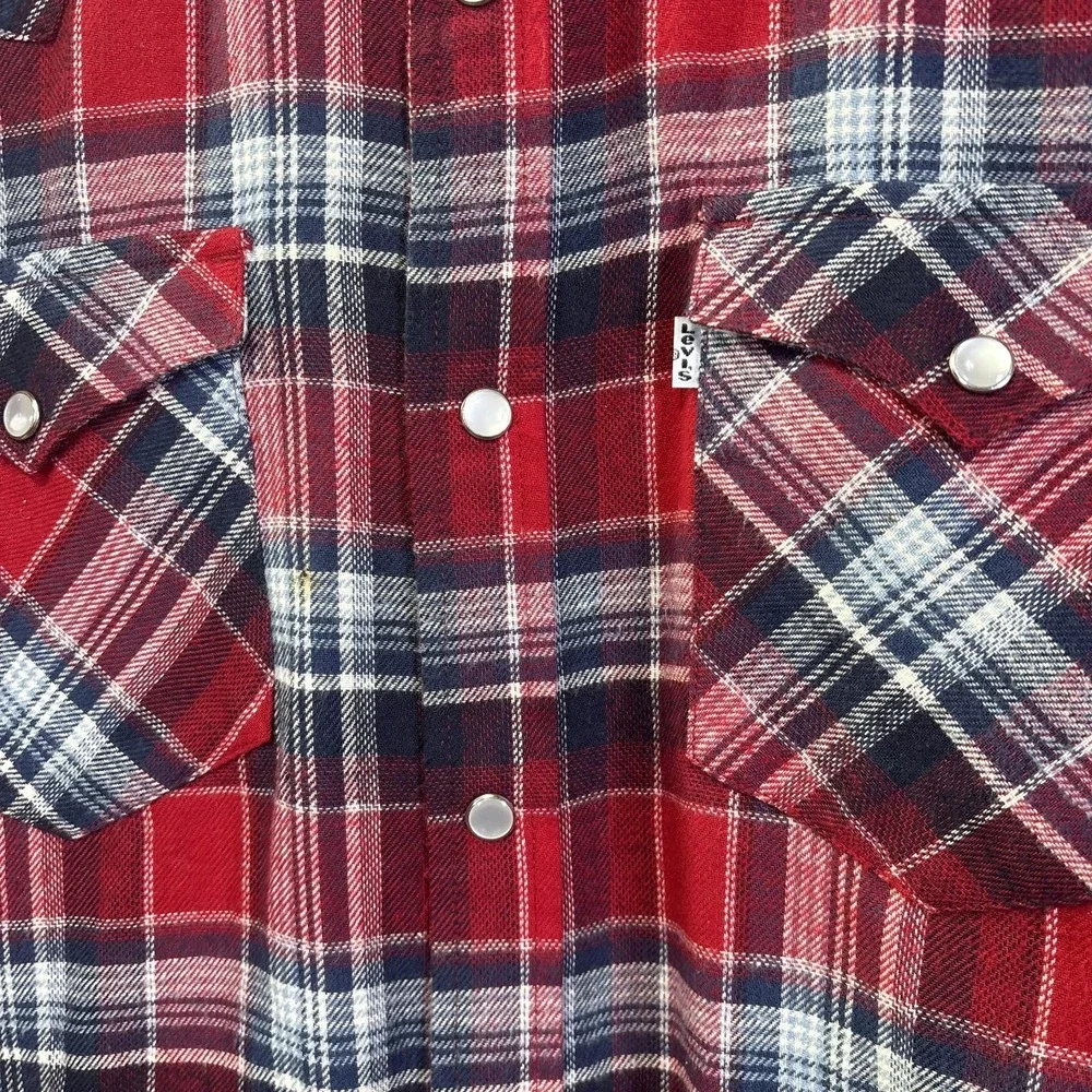 Minnesota Twins‎ Shirt Mens Medium Red MLB Baseball Levi's Plaid Flannel Western